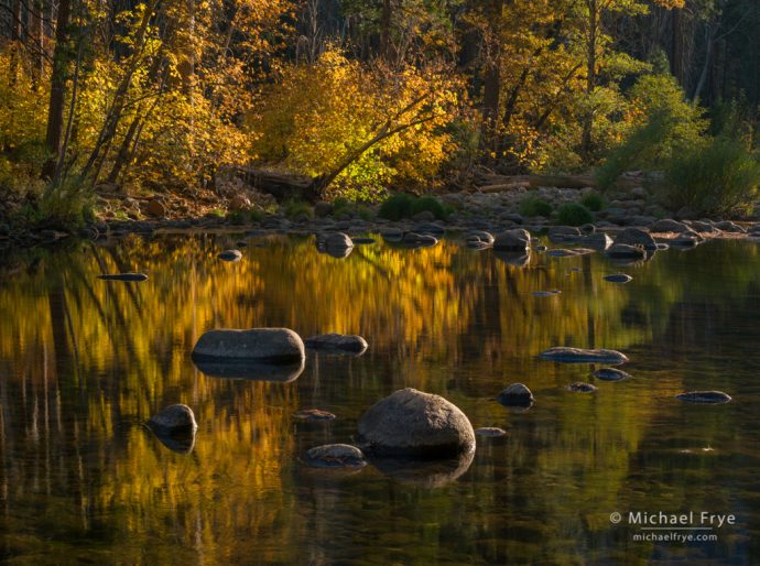 Late-afternoon light along the Merced River, autumn, Yosemite NP, CA, USA