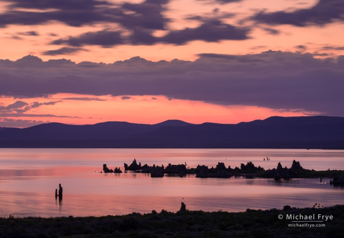 Clouds and reflections at sunrise, Mono Lake, CA, USA