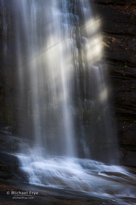 Sunbeams on a South Carolina waterfall