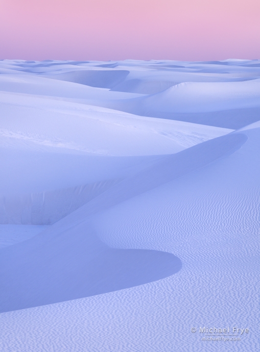 Dunes at dusk, White Sands NP, NM, USA