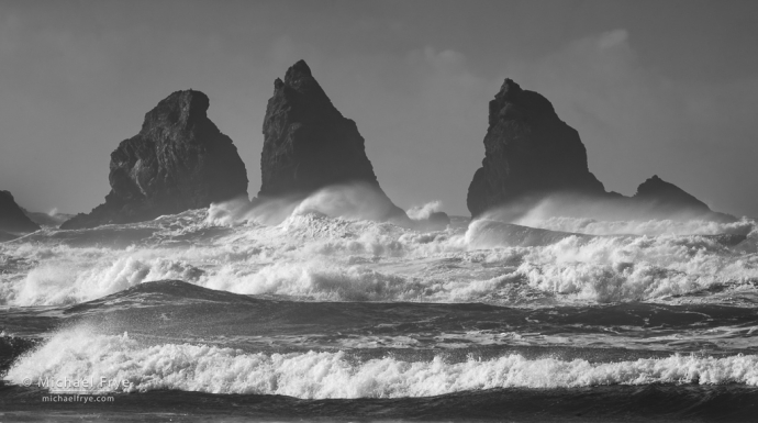 Waves and sea stacks, Oregon Coast, USA