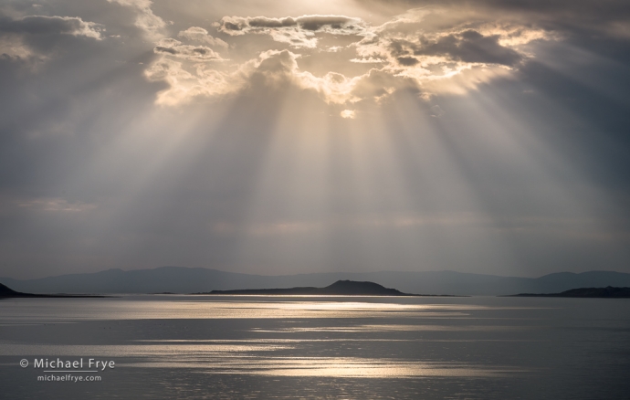 19. Sunbeams over Negit Island, Mono Lake, CA, USA