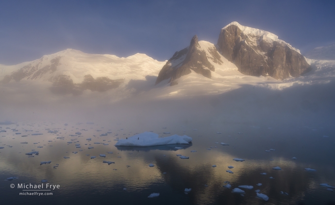 Fog, ice, and mountains, Antarctica