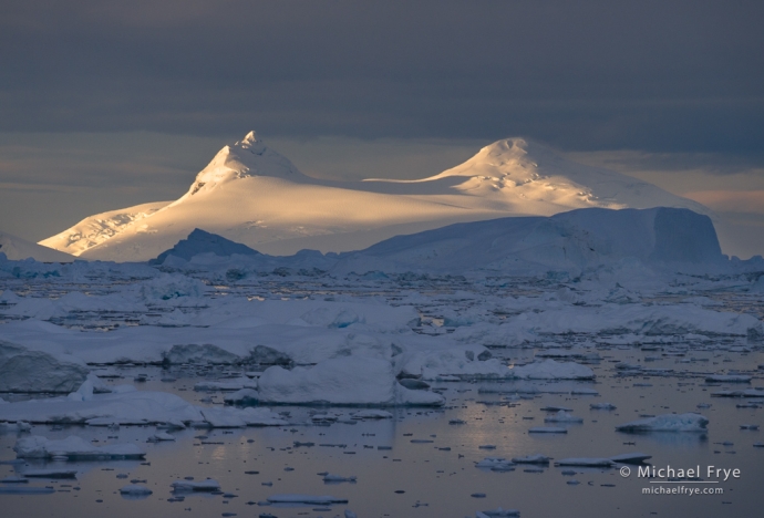 Sunlit peaks and ice, Antarctica