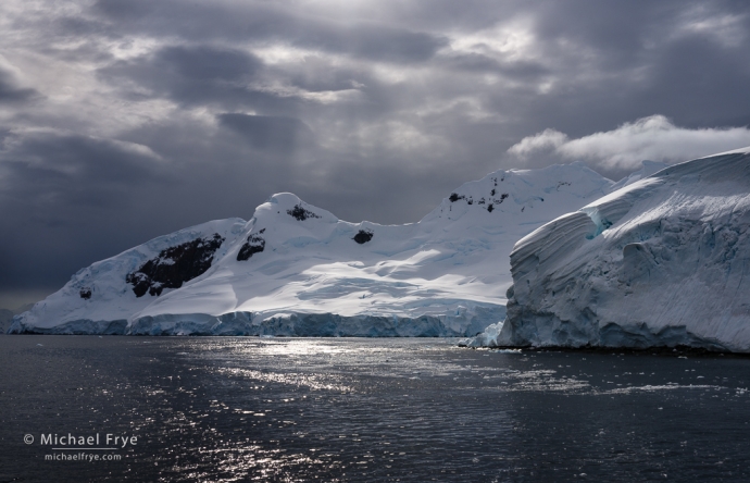 Sunlit water and ice, Antarctica